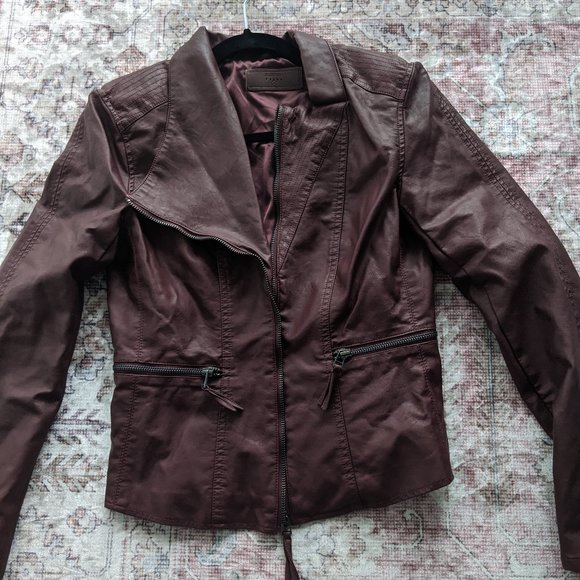 BLANKNYC faux leather jacket NWOT - Oxblood - Picture 2 of 6